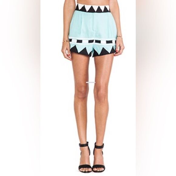 Mara Hoffman Esai Applique High Waisted Shorts Geometric Shorts Size 4 - Picture 1 of 9